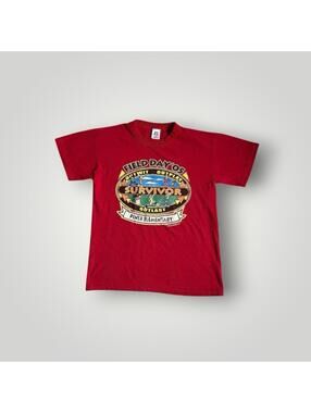 Vintage 2003 FIELD DAY '05 SURVIVOR Shirt Youth Medium Russel Athletic Boys